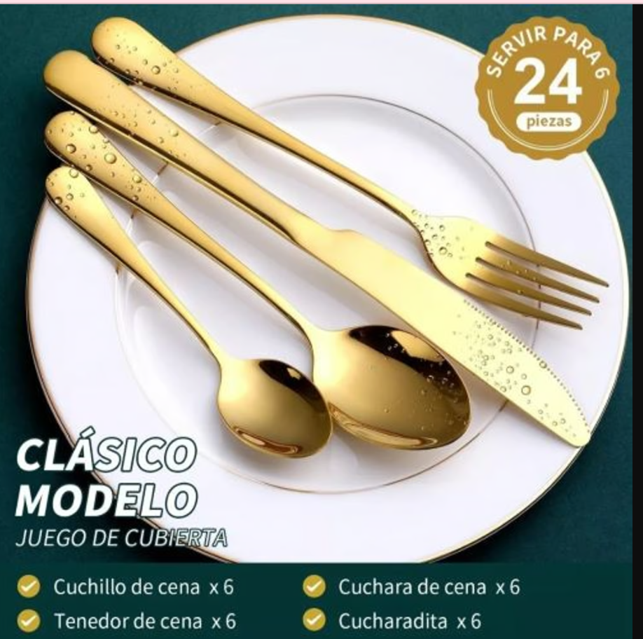 JUEGO CUBIERTOS POR 24 UNS ESTUVHE HUEV0